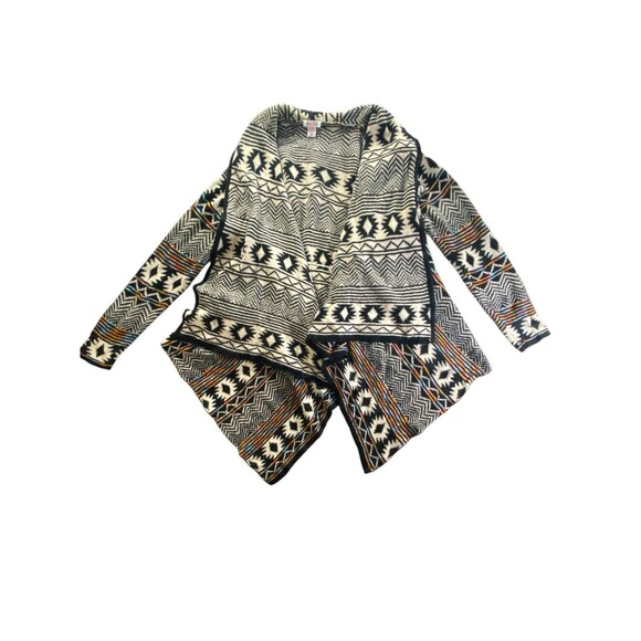 Xhilaration Open Front Aztec Sweater Waterfall Cardigan Tribal Size XL/XXL - Picture 11 of 11